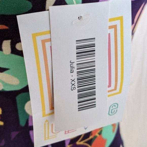 Lularoe Julia Dress XXS Purple Floral - Picture 6 of 11